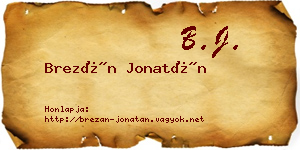 Brezán Jonatán névjegykártya